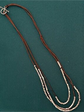 Brown Beaded Multi-Strand Necklace